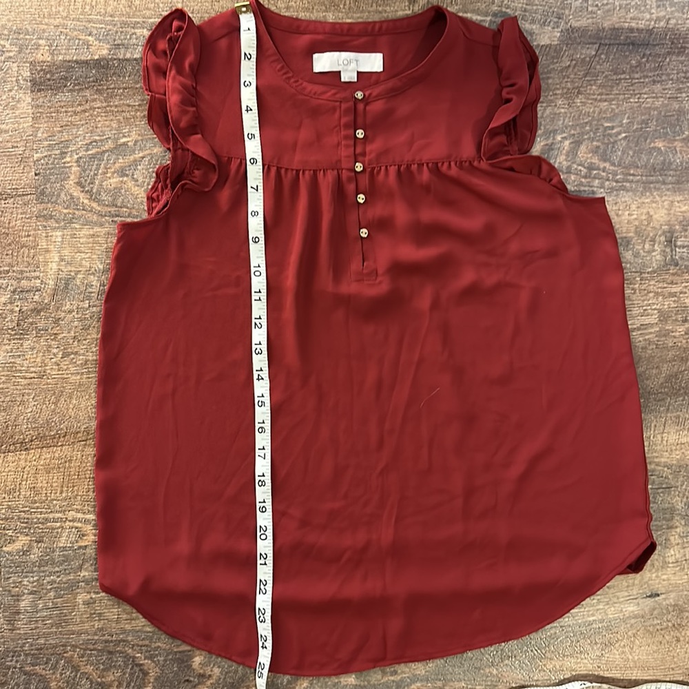 LOFT RUFFLE SLEEVE BLOUSE SIZE S - Picture 8 of 9